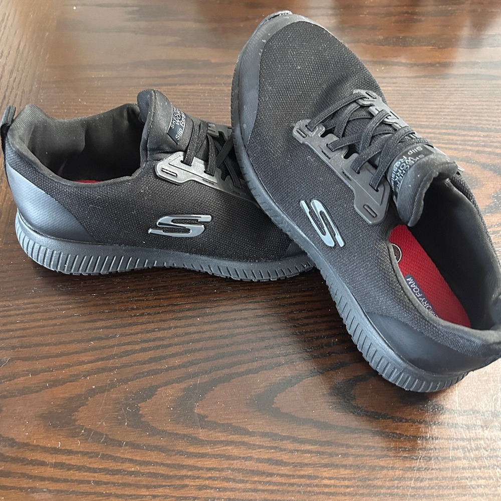 Skechers Womens Squad Sr Black Safety Shoes Size 9.5